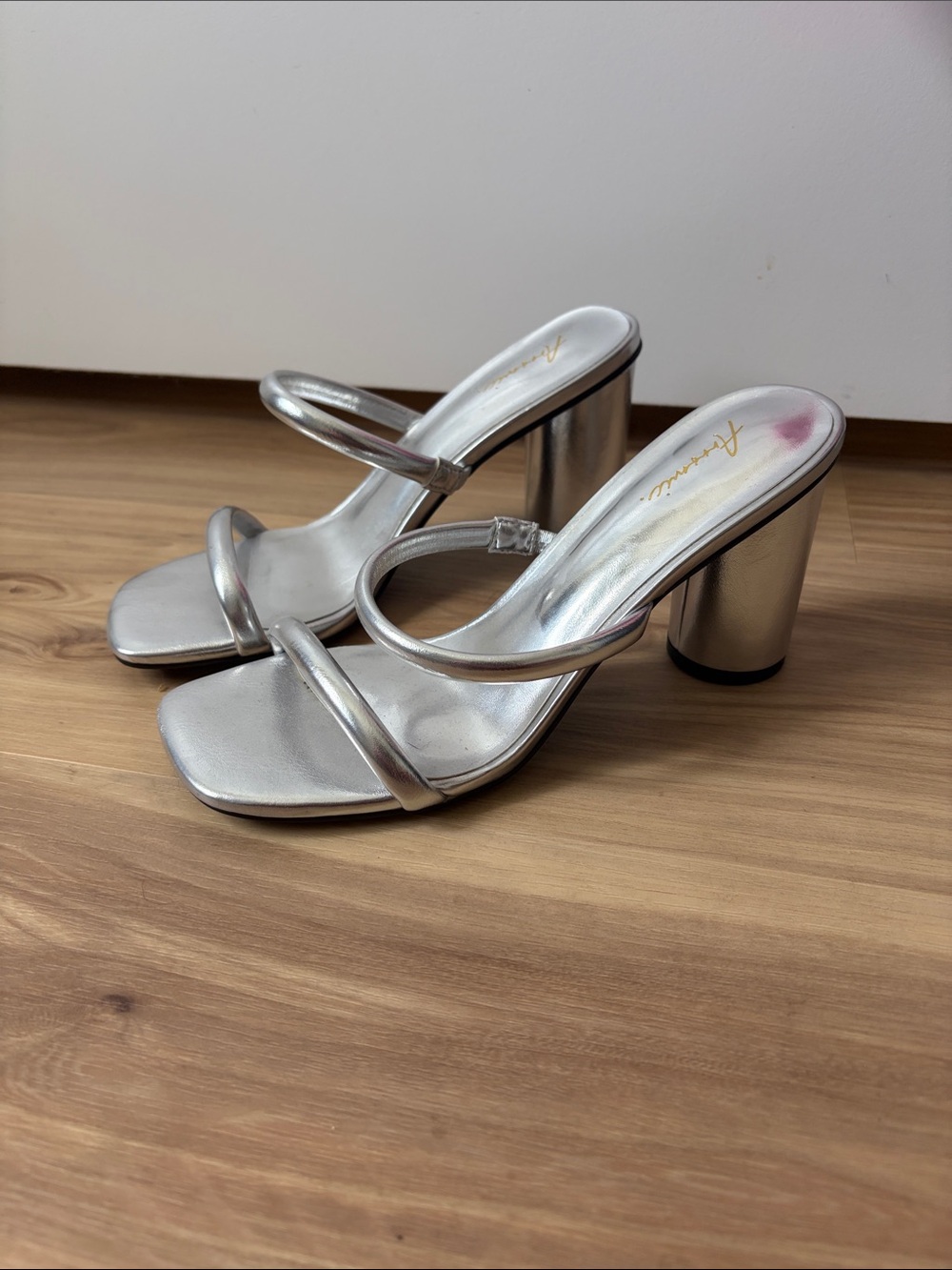 Silver Strappy 3 inch Heel